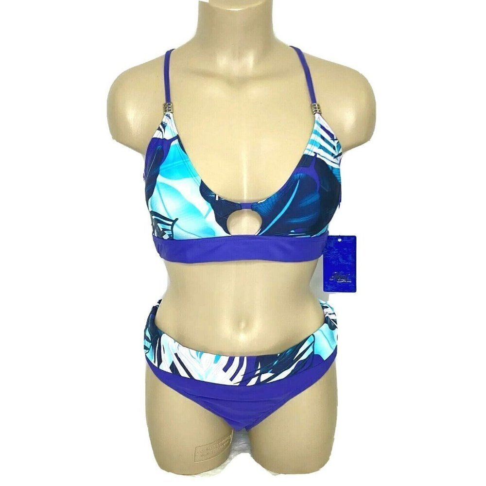 Heat Swimwear Siesta L 2 pc Bikini Tie Top Blue
